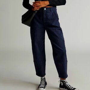 EVERLANE UTILITY BARREL PANTS LANTERN LEG CROPPED FLAT FRONT TROUSERS sz 6